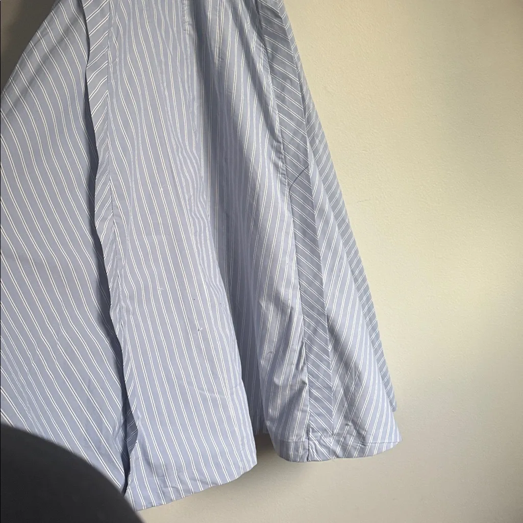 NWT Anthropologie Blue& White A-Line pleated Midi Dress Sailor collar size Large - Image 12