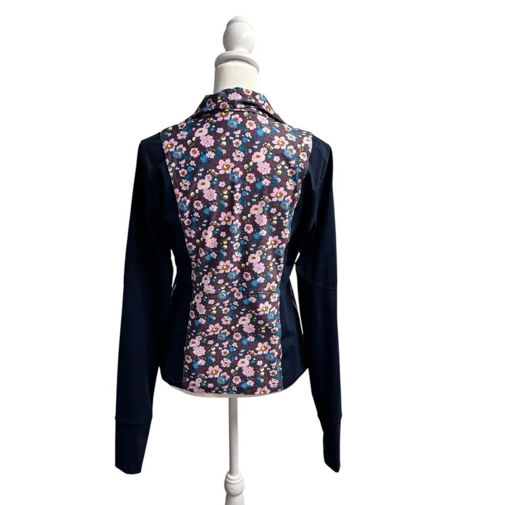 Liberty London Betsy Panel Running Top Pullover Long Sleeve Floral Blue Medium - Image 4