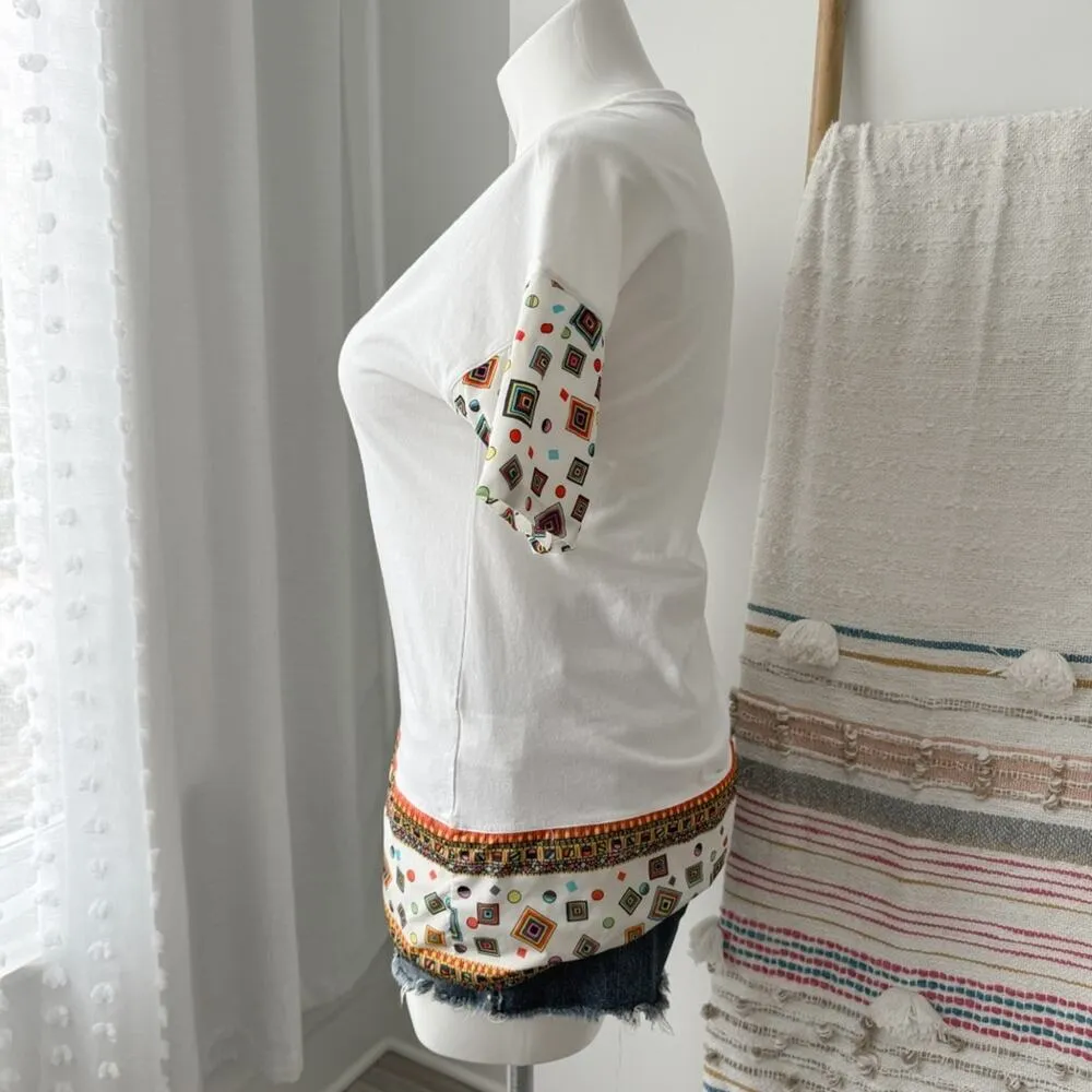 Nike x Liberty Of London Collection White Crewneck Short Sleeves T-Shirt Medium - Image 3