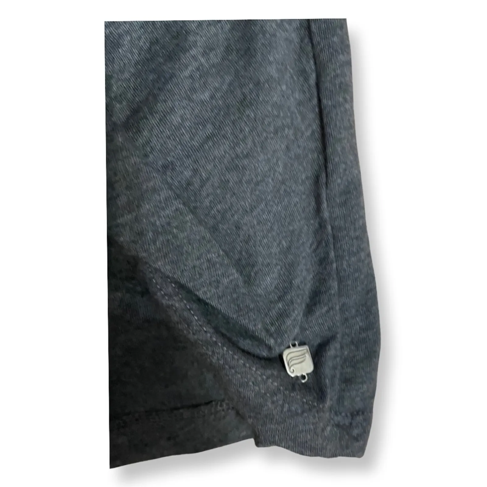 Fabletics Pullover Top Twisted Side Scoop Neckline Long Sleeve Heathered Gray XS - Image 5