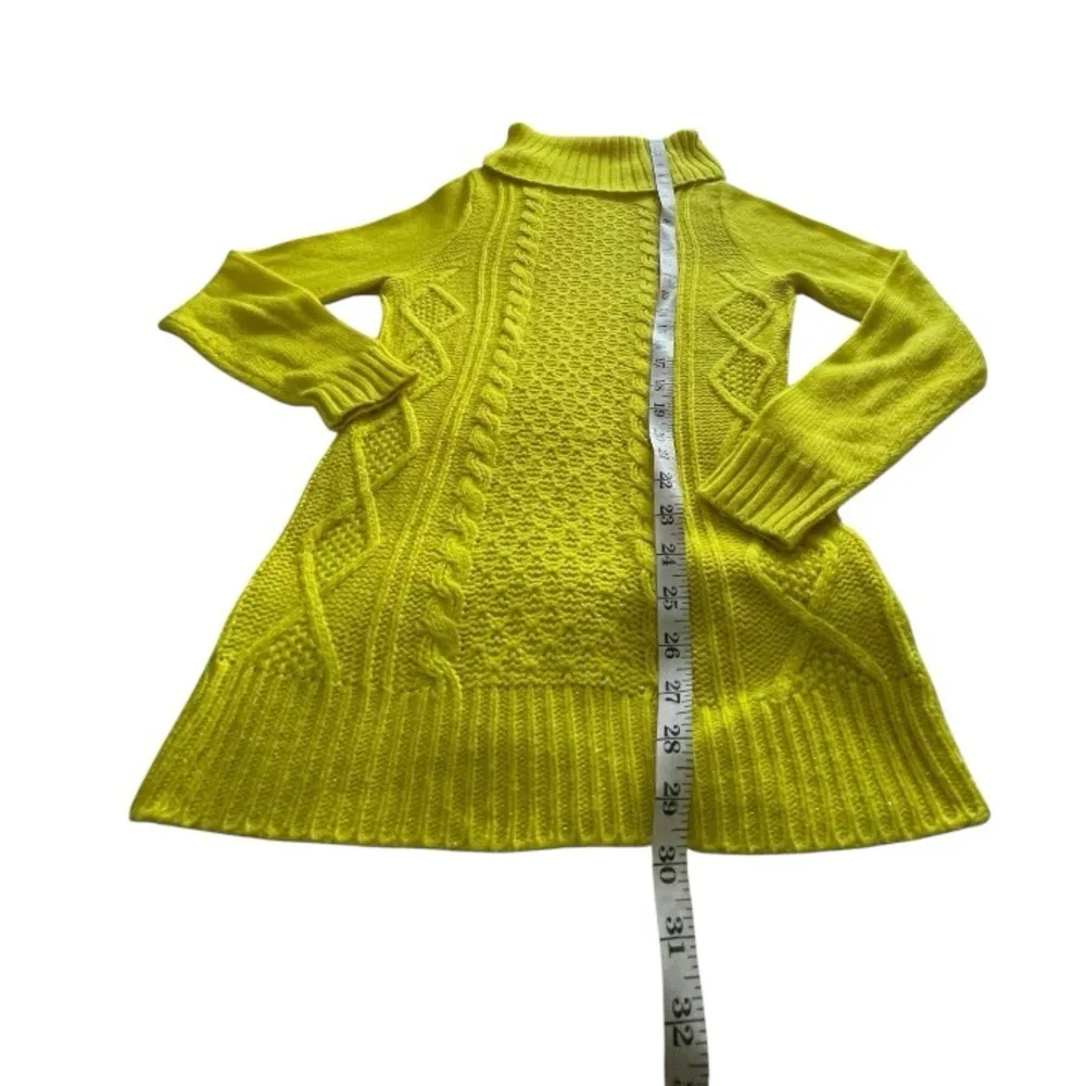 New York & Company Bright Yellow Turtleneck Sweater Size S - Image 5