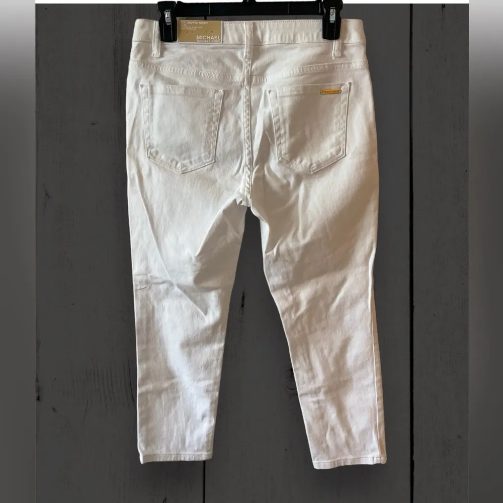 Izzy Cropped Skinny Mid Rise Jeans Size 6 White NWT - Image 4