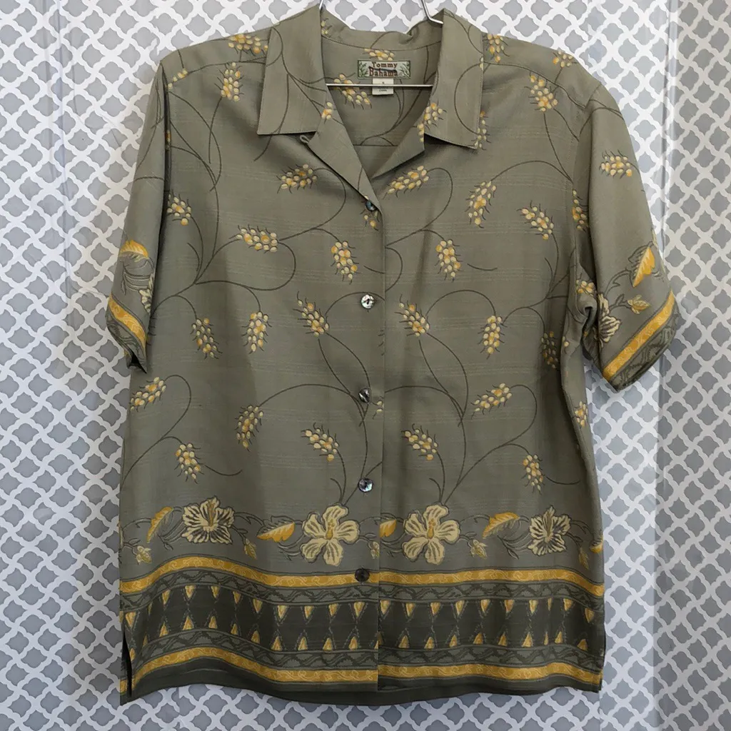 Tommy Bahama silk tropical button down blouse‎ - Image 2