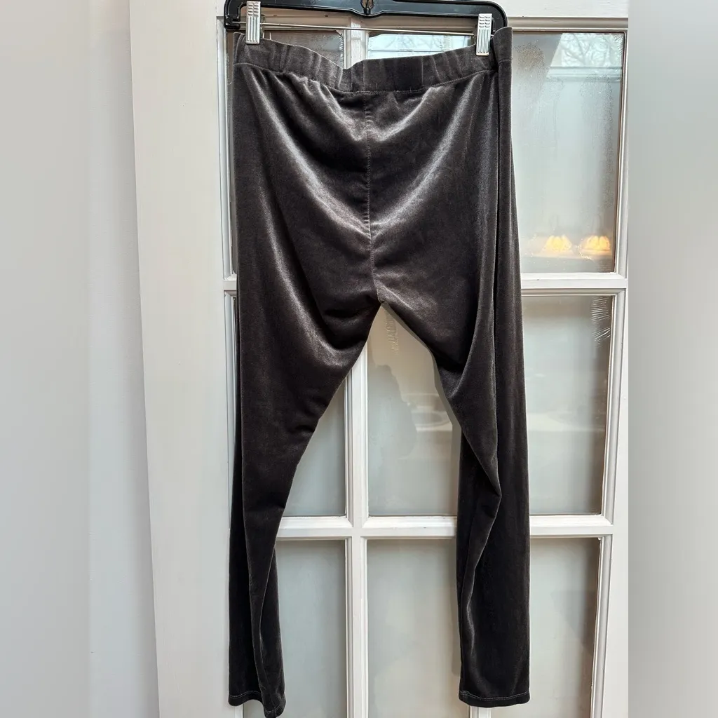 Nordstrom Women’s Velvet Velour Pull On Lounge Joggers Pants Size XL Pewter Grey - Image 4