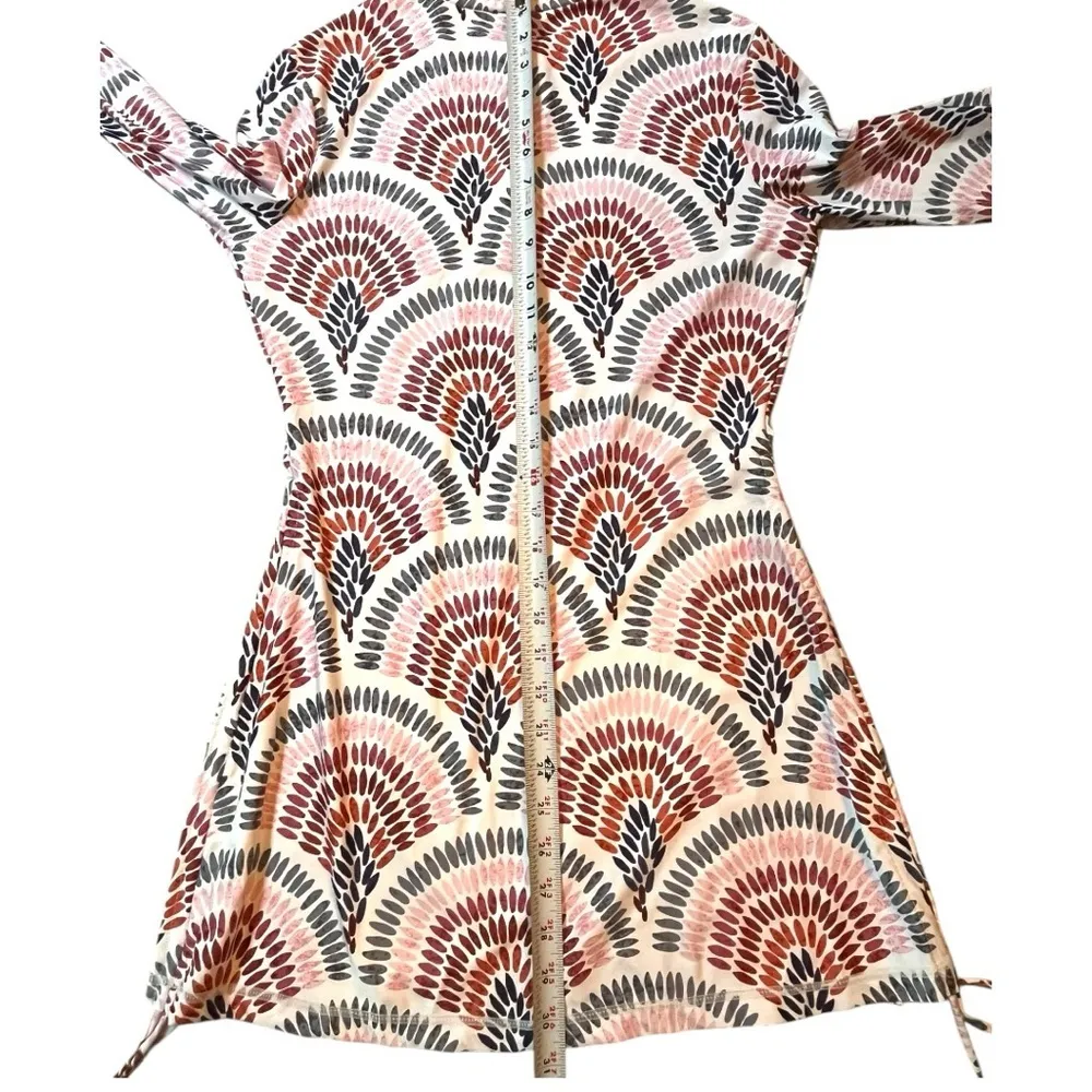 Lily Cat Rash Guard‎ Swim Coverup SPF 50 Women Small Boho Ruched Long Sleeve NWT Pink - Image 6