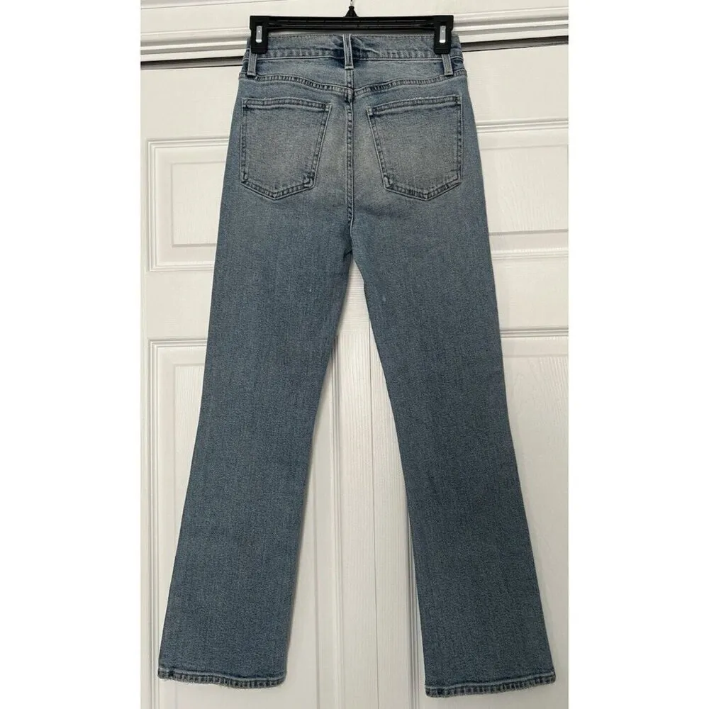 Pistola High Rise Straight Ankle Leg Vintage Denim Exposed Button Fly Size 26 - Image 3