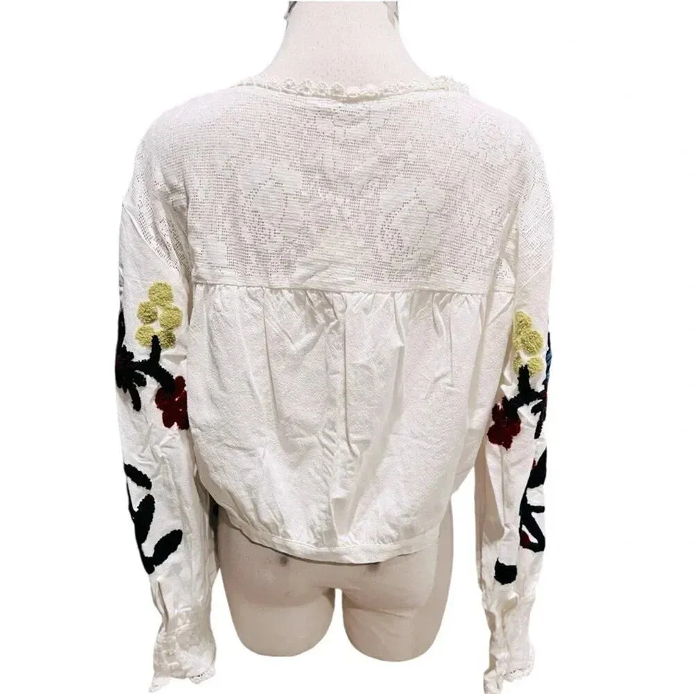 FREE PEOPLE Meadows Embroidered Top Size M NWT - Image 10