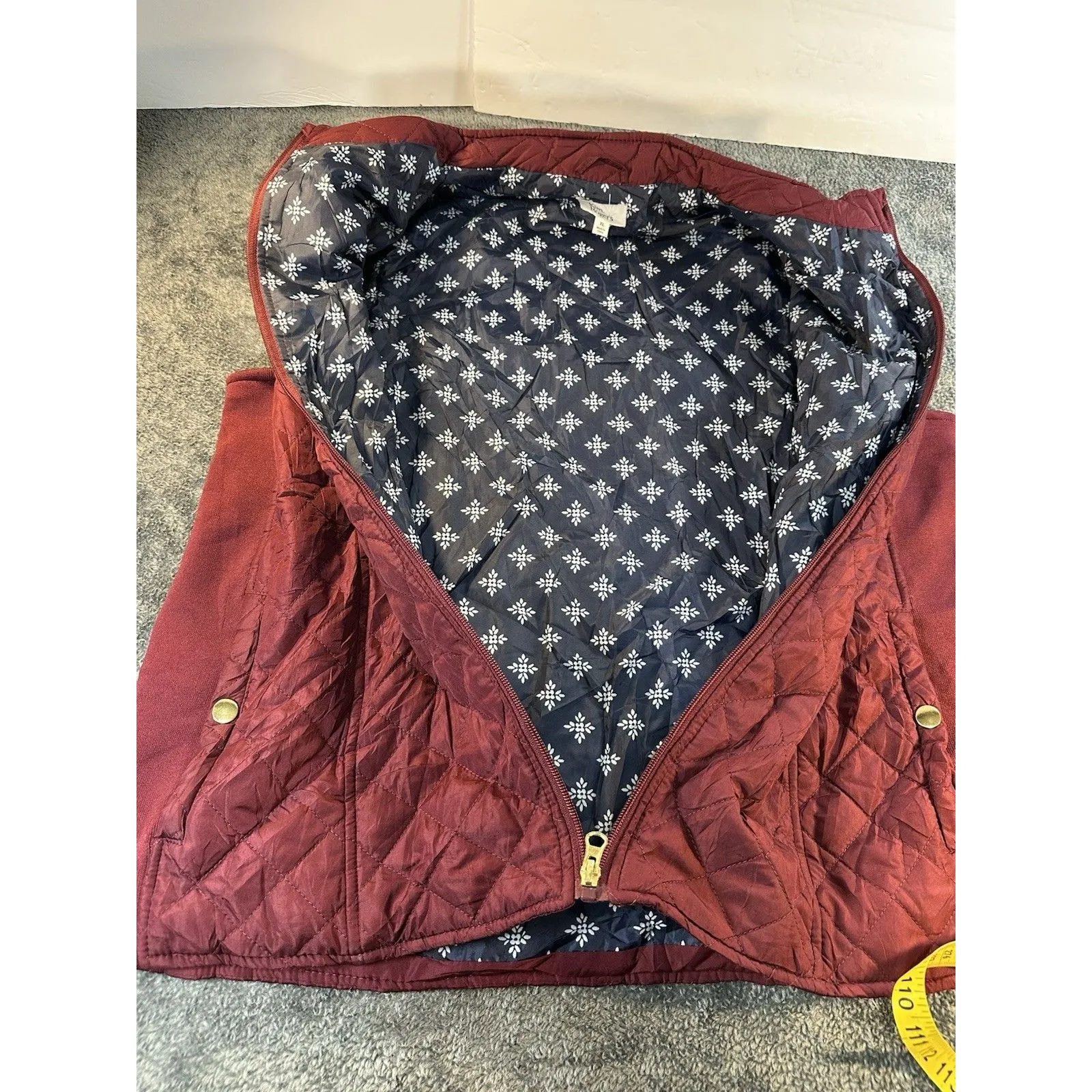 Kim Rogers Red Quilted Zip Vest Size XL - Image 7