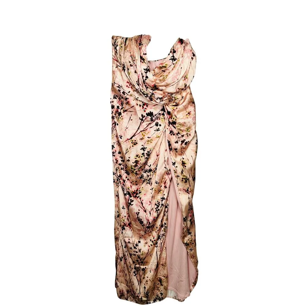 KATIE MAY Pink Floral Strapless Sleeveless Come On Home Midi Dress Size 0 - Image 5