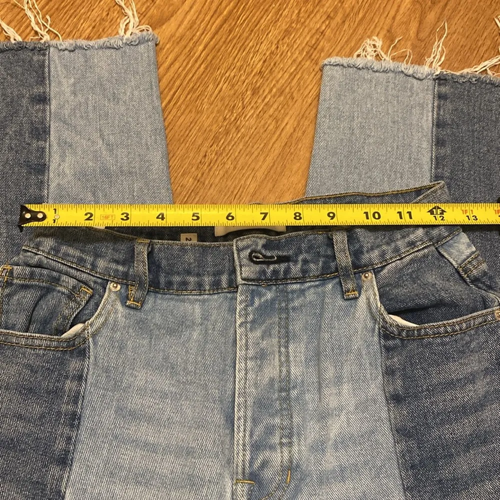 Two Toned Straight Leg Jeans - Image 5