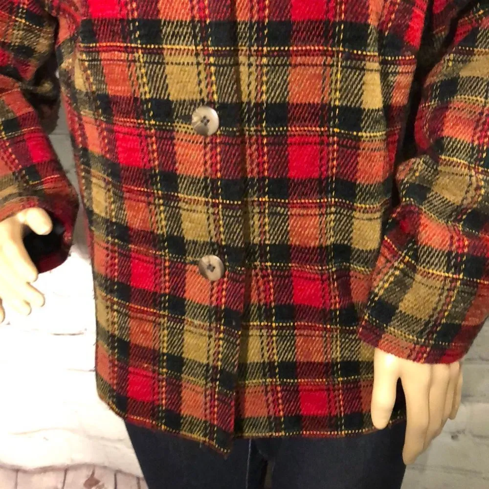 Sag Harbor Vintage Cropped Red Black Plaid Blazer Medium? - Image 3