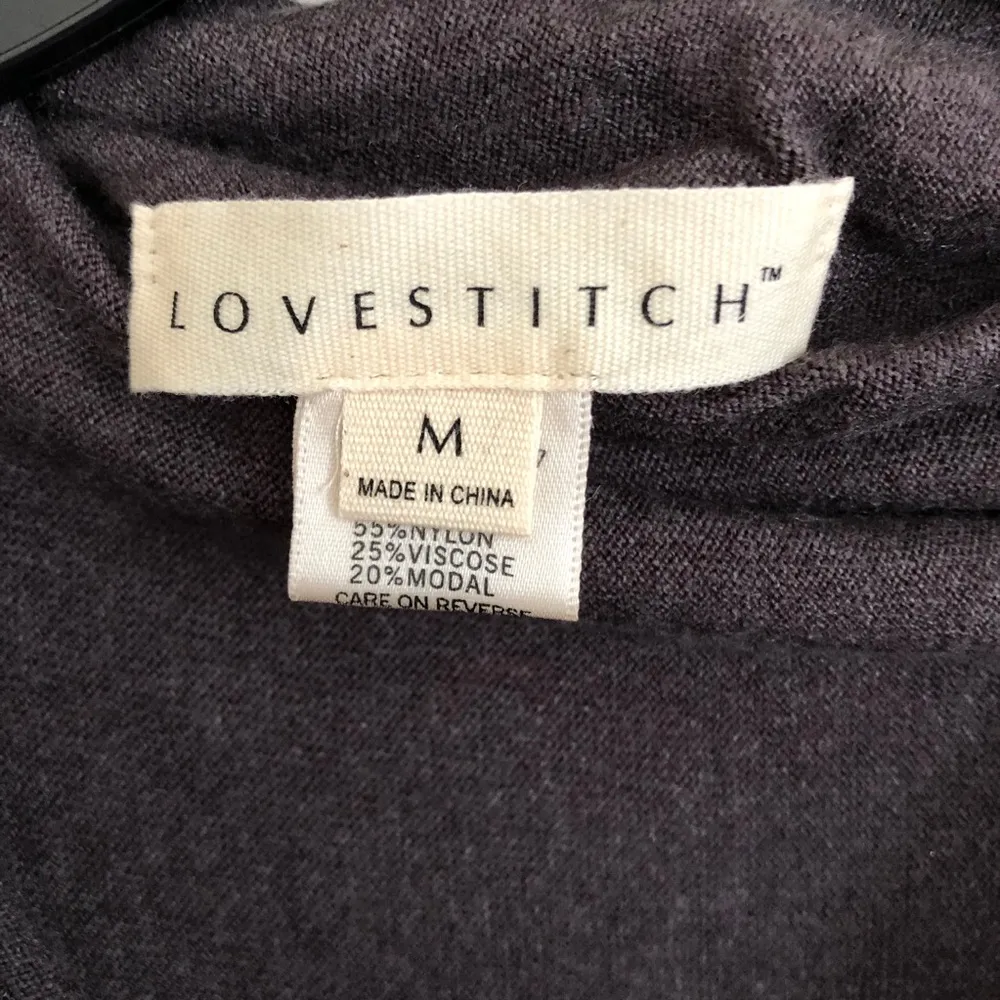 Lovestitch Carys Fringe Shawl Sweater Gray M - Image 6