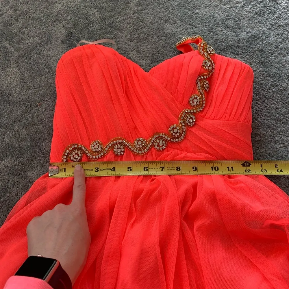 Coral formal 1 beaded shoulder strap dance dress - Image 8