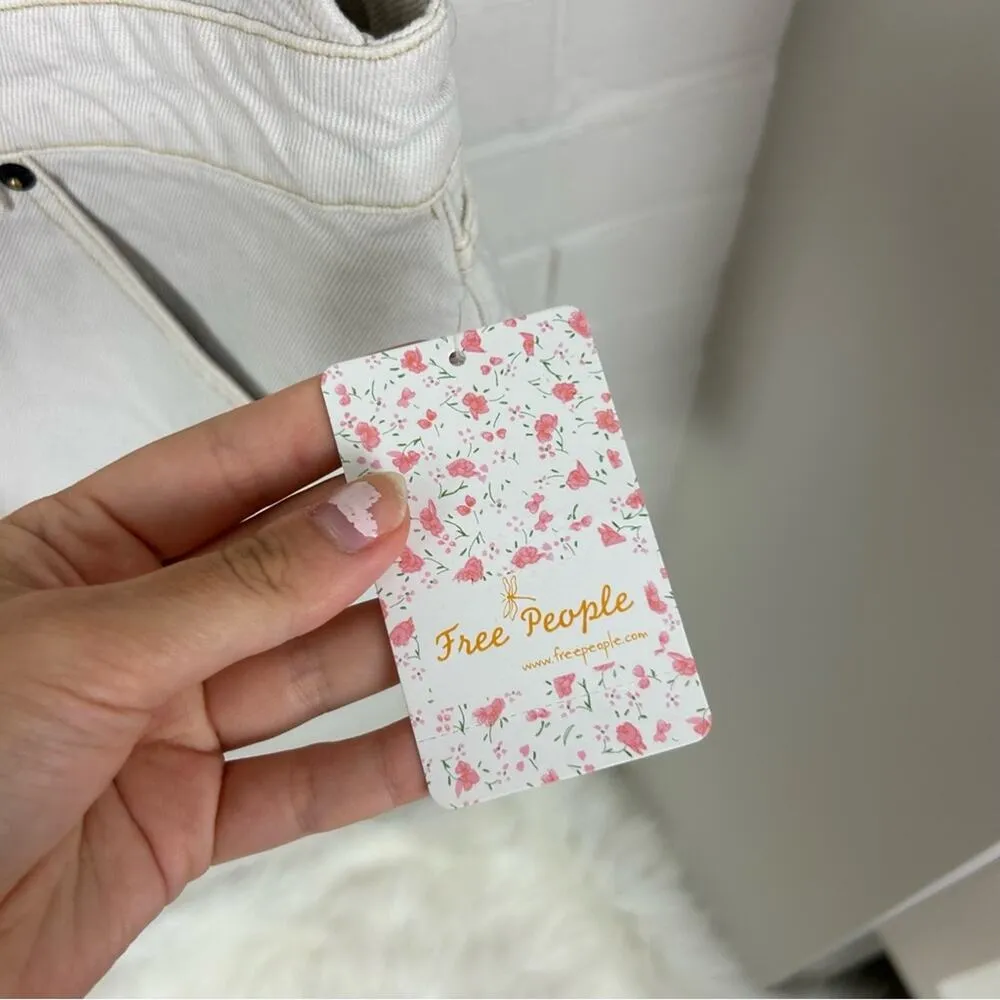 NWT We The Free Free People Sunkissed Denim Overall Shorts Size 8 - Image 4