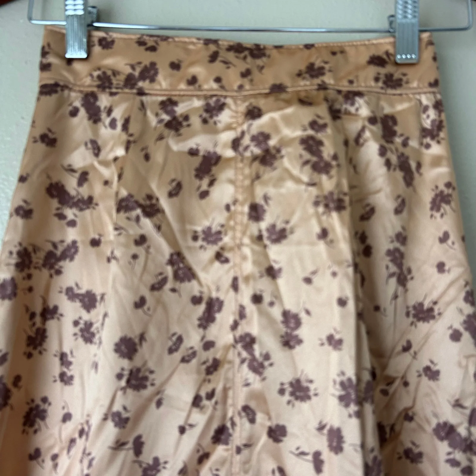 Zara Pink Champagne Floral Midi Skirt Size XS - Image 6