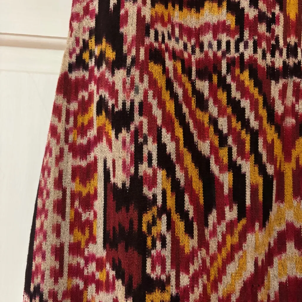 Ulla Johnson NEW Ember Tribal Midi Skirt Slit Sarong Ikat Cotton Size 2 Mahogany - Image 12