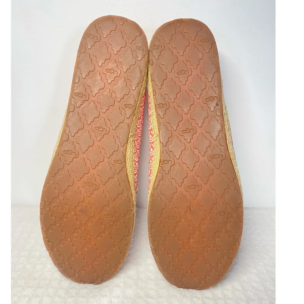 UGG Syleste Scallop Scallop Print Coral Slip On Espadrille Shoes Size 10 - Image 7