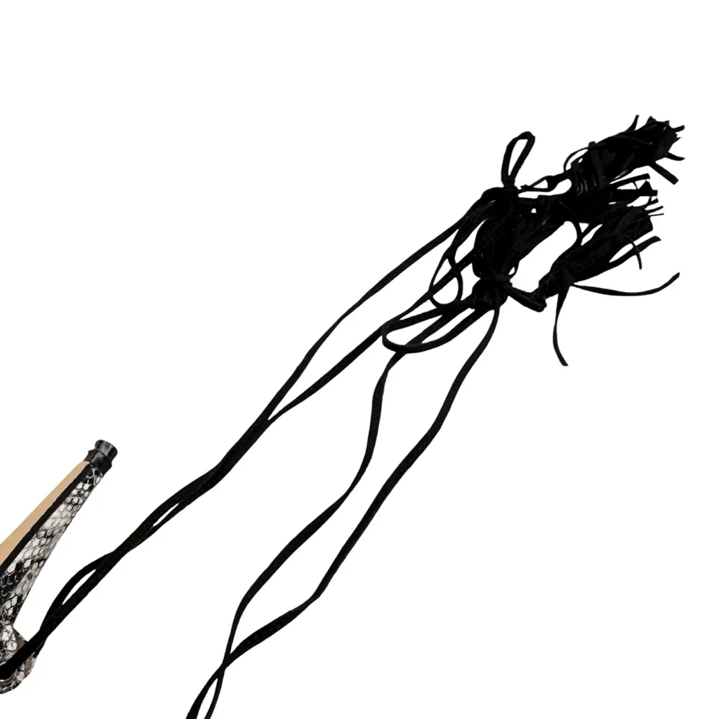 Oilyong Fringed Black Fashion Stiletto Snakeskin Cross Strap Sandals Sz 8.5 - Image 9