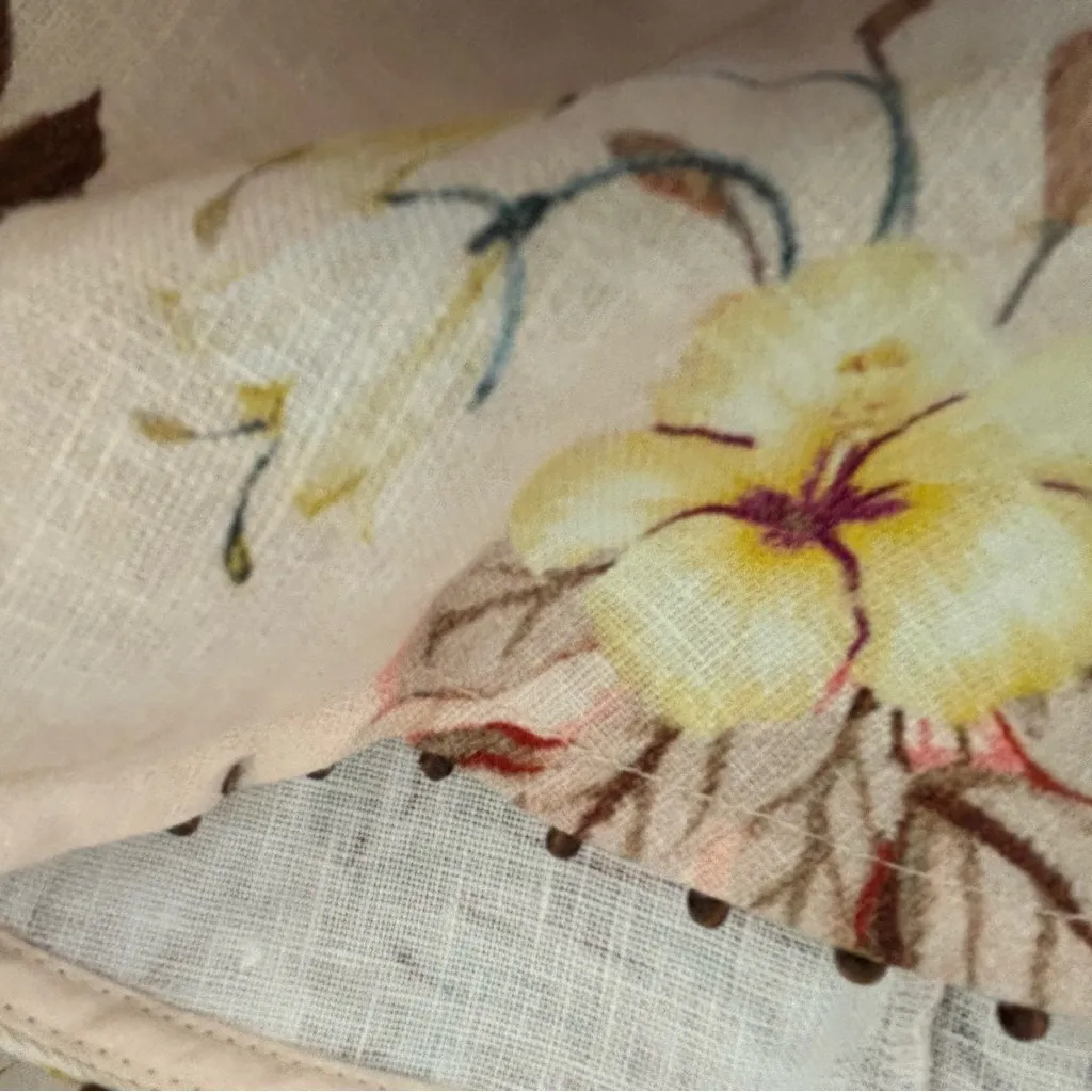 NWOT Zimmermann linen  Cream and Purple Dress - Image 16