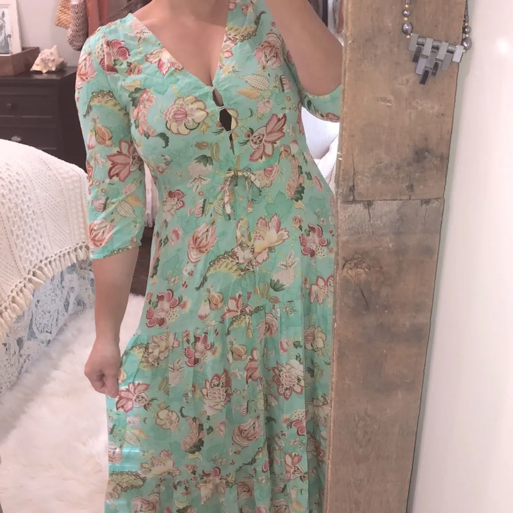 SUNDAY MI AMOR by Anthropologie size medium green floral maxi dress - Image 4
