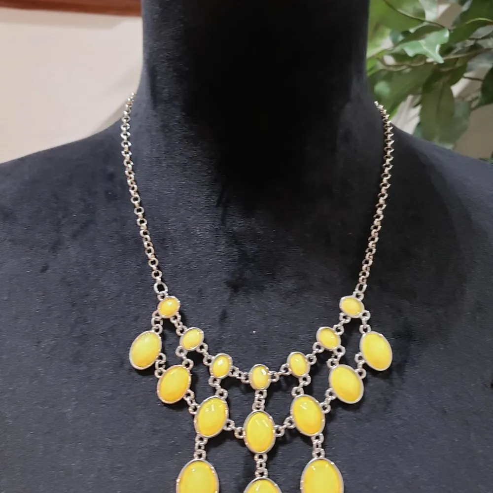 Womens Fashion Yellow Mermaid Marmalade Stone Neeckless Jewelry with Lobster - Image 2