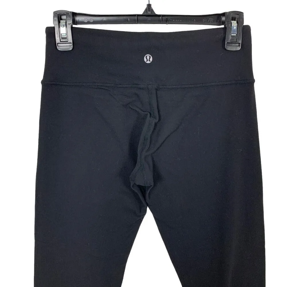 Lululemon Crop Leggings Black Gray Colorblock High Rise Athletic 6 - Image 5