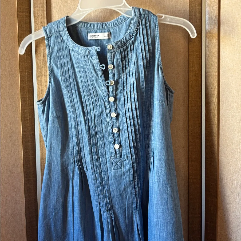 Sonoma chambray Denim dress petite small - Image 2