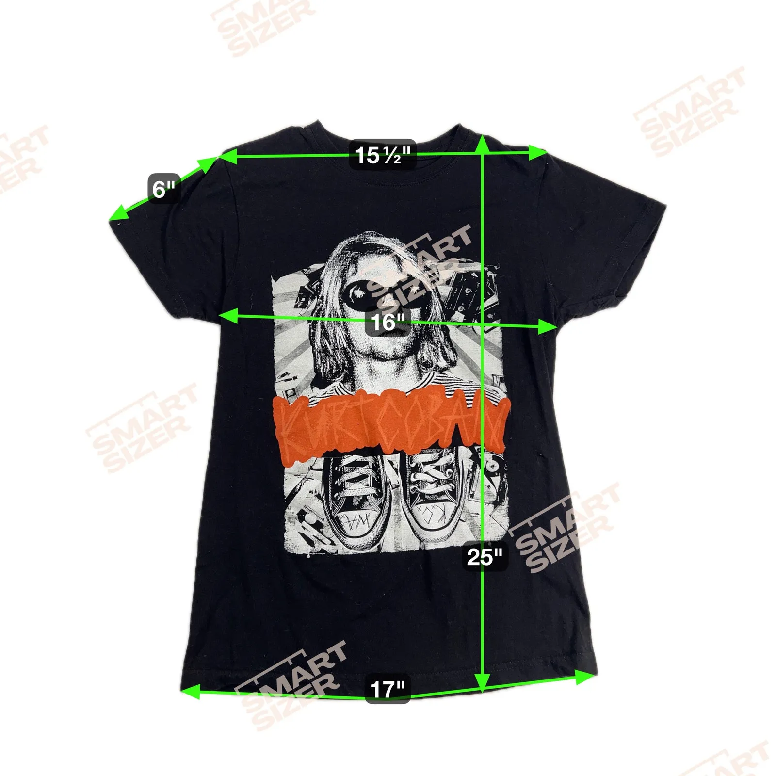 Vintage Kurt Cobain Graphic T-Shirt Sneakers Black Women's Cut Size S - Image 4