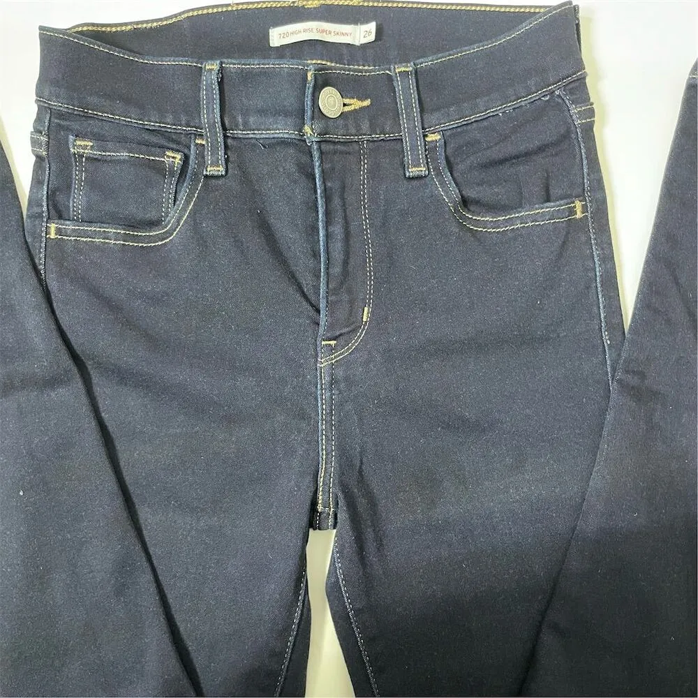 Women's 720 High-Rise Super Skinny Jeans Blue Size 26 - Image 5