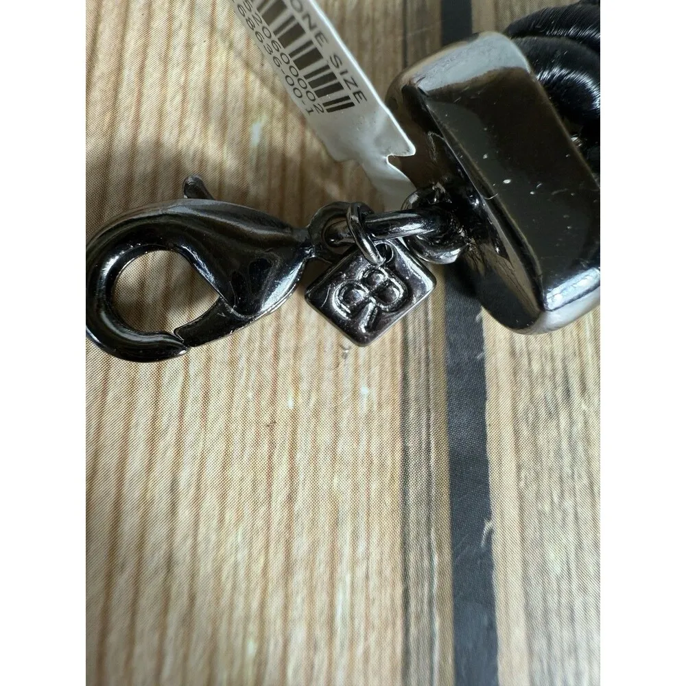 NWT Banana Republic Black Rope Rhinestone Floral Stations Bracelet 7-8” MSRP $48 - Image 5