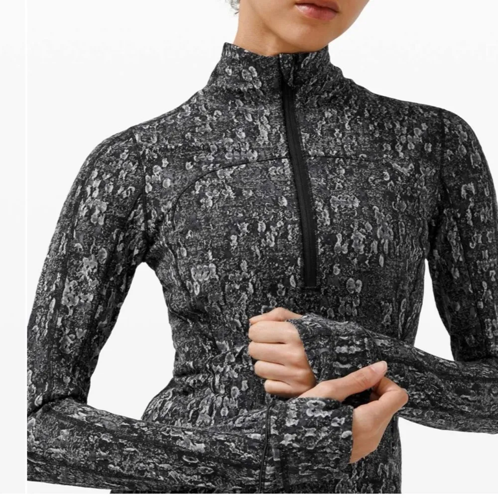 Lululemon Run Briskly 1/2 Zip Eventide Jacquard Black Alpine White - Image 7