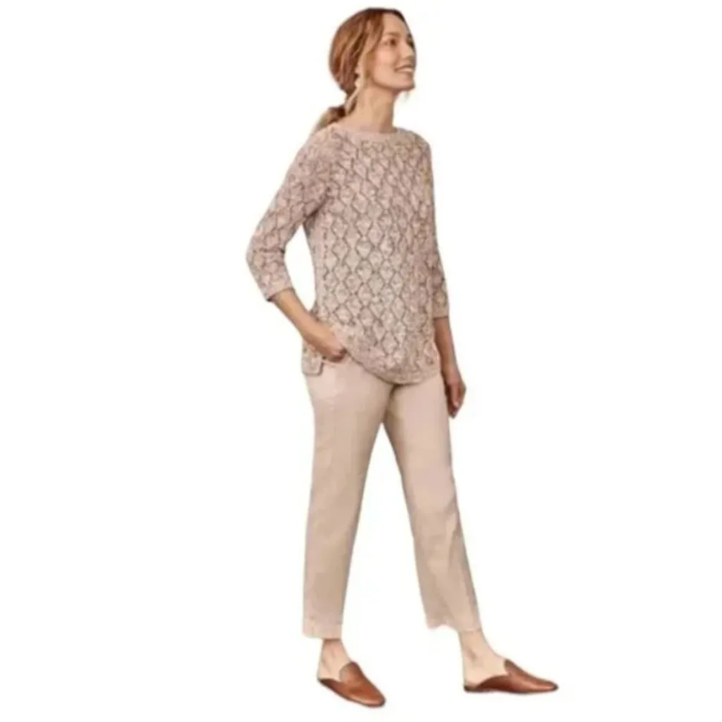 J. Jill Love Linen Brown Tan Marled Elastic Waist Linen Pants Size undefined - Image 3