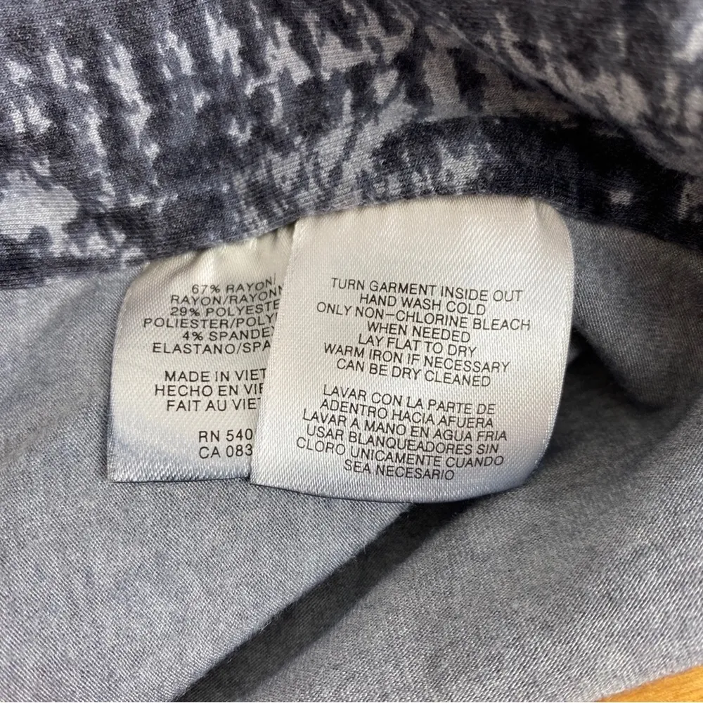 Jones New York 2 Piece Gray Patterned Wrap Tank Top & Open Cardigan Size PM - Image 7