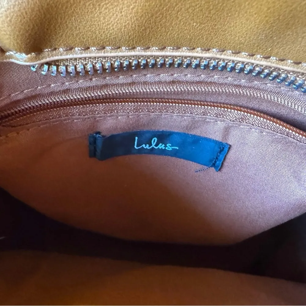 NWT Lulus Convertible Mini Backpack Purse – Tan Brown Faux Leather - Image 10