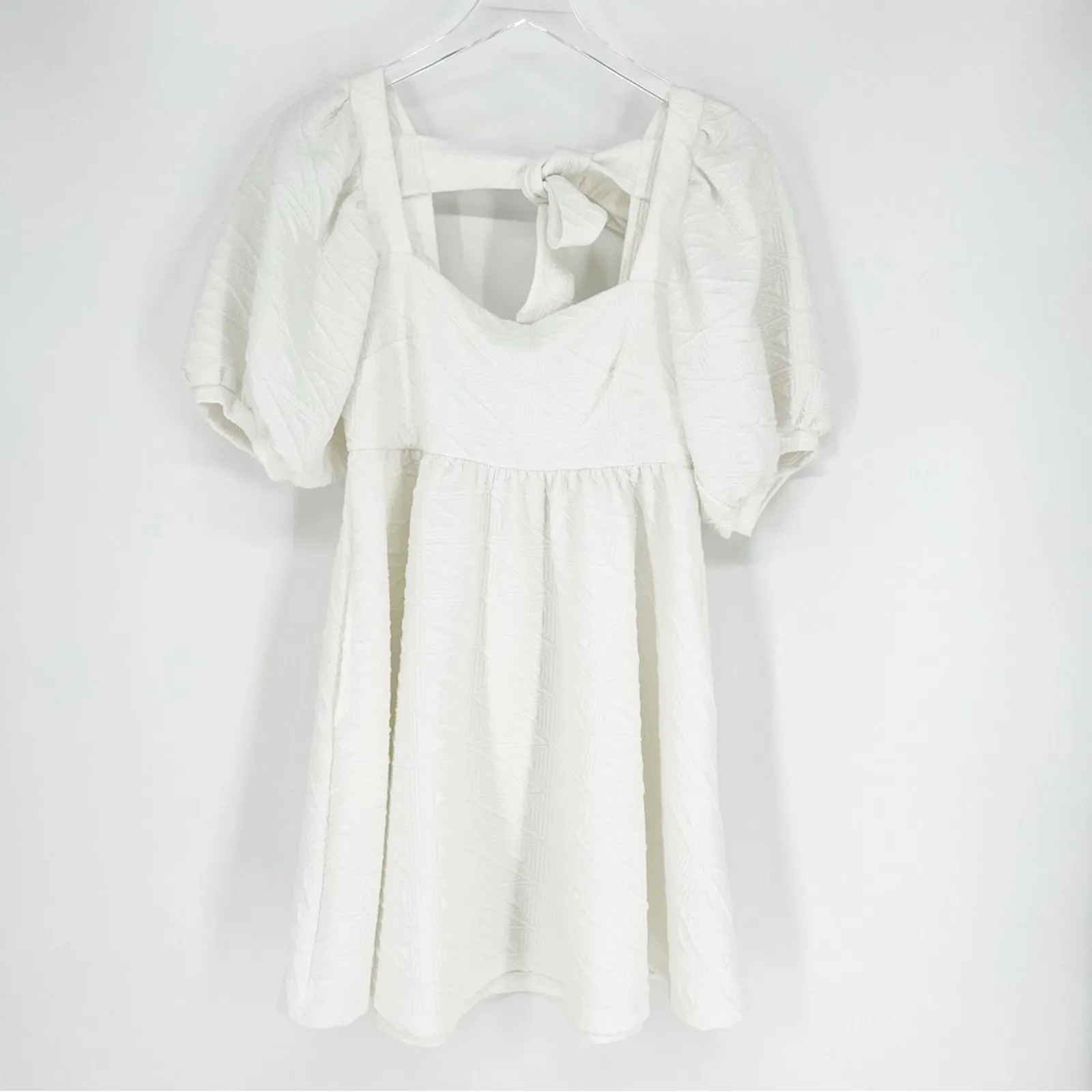NWT Free People‎ Violet Puff Sleeve Mini Dress S White - Image 3