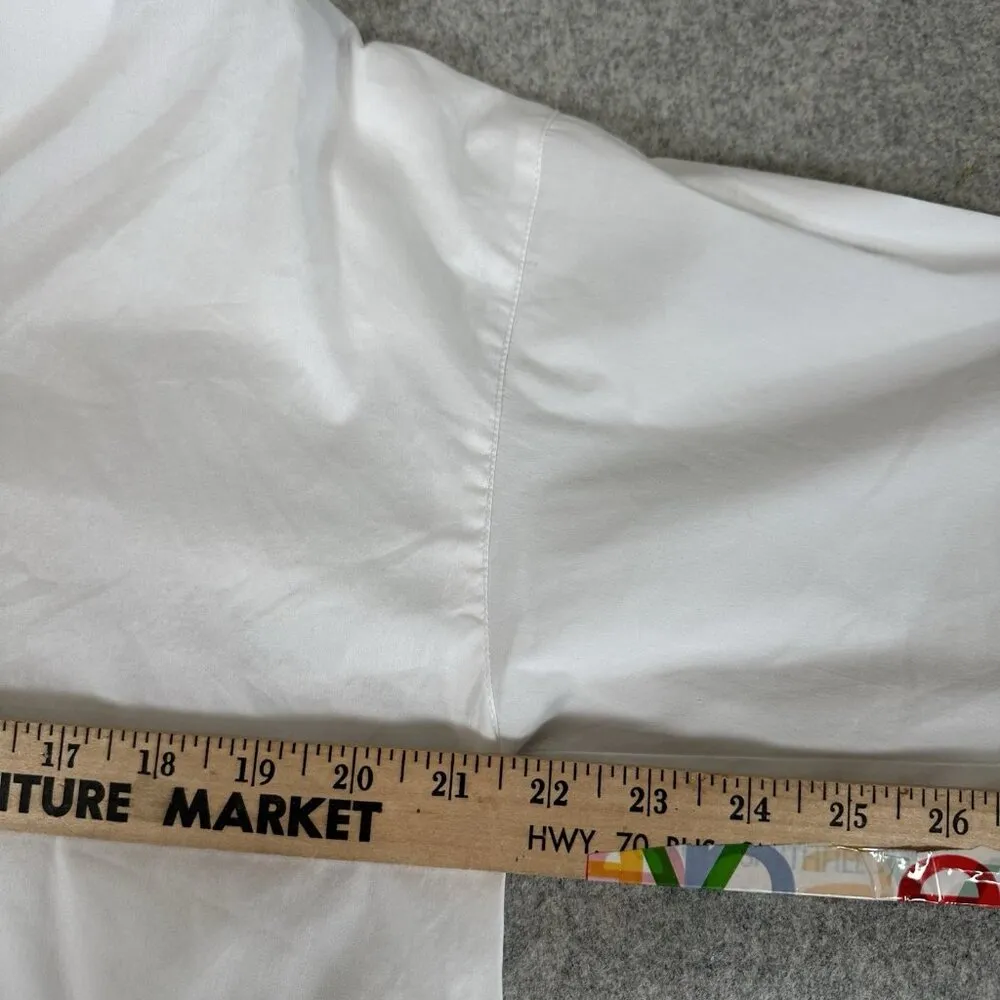 Ming Wang Two Button Top Small White Black Half Sleeve Lightweight Cotton Blend - Image 10