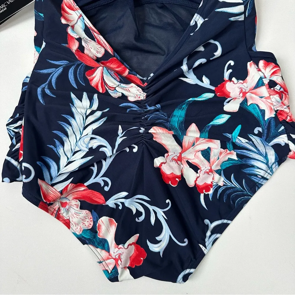 Carmen Marc Valvo Women’s One Piece V-Neck Halter Swimsuit Size 12 - Image 12