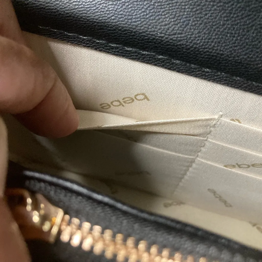 Bebe Black Woven Mini Shoulder Bag Clutch with Gold Chain NWT - Image 13