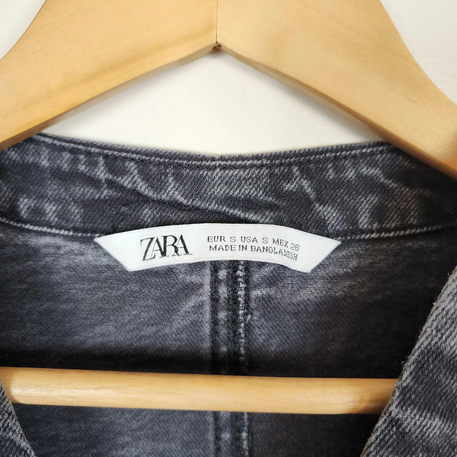 ZARA Washed Black Denim Dress Pockets Belted Mini Small Grunge Streetwear - Image 4