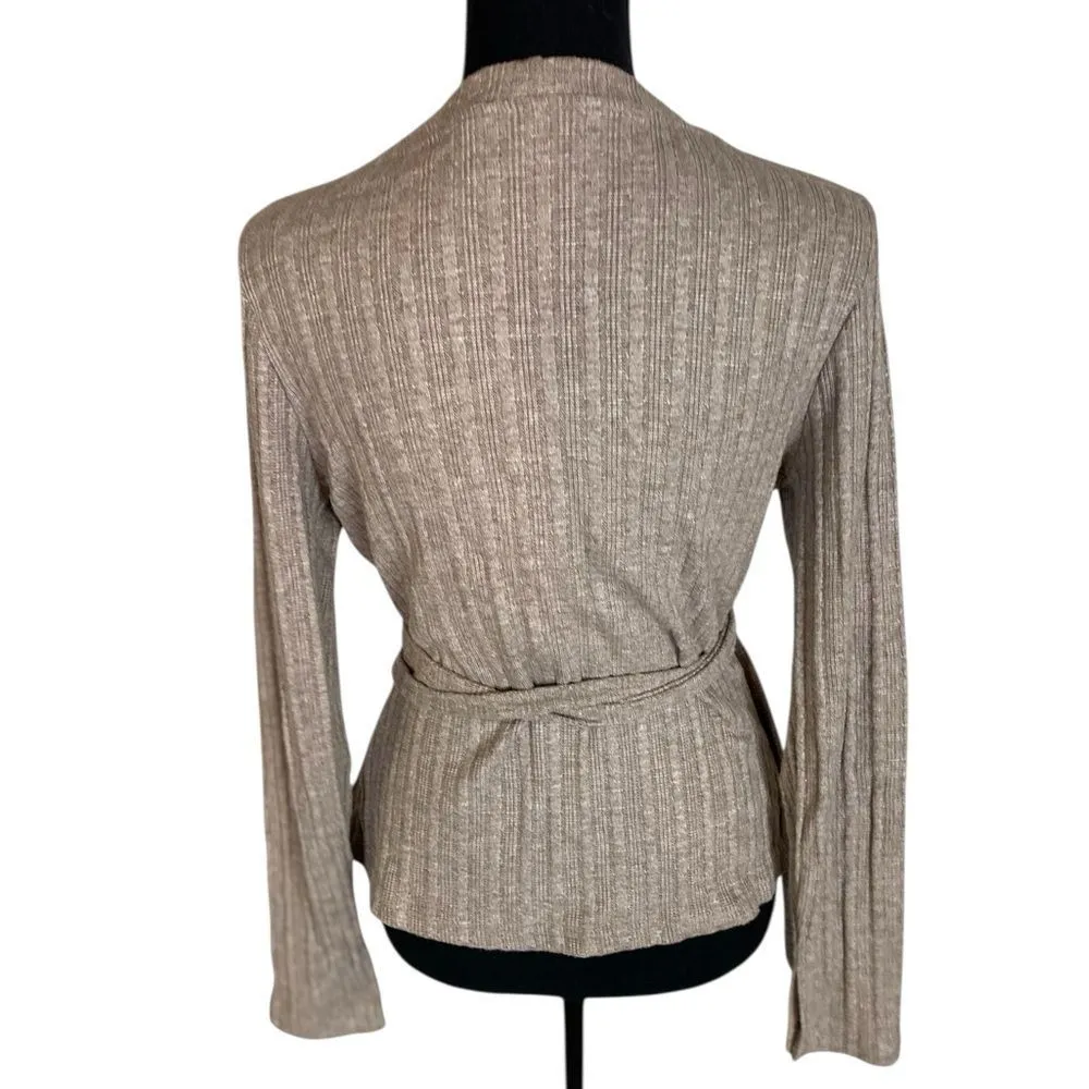 #155 OGL Stretch Knit Cross Front Sweater Size L - Image 5