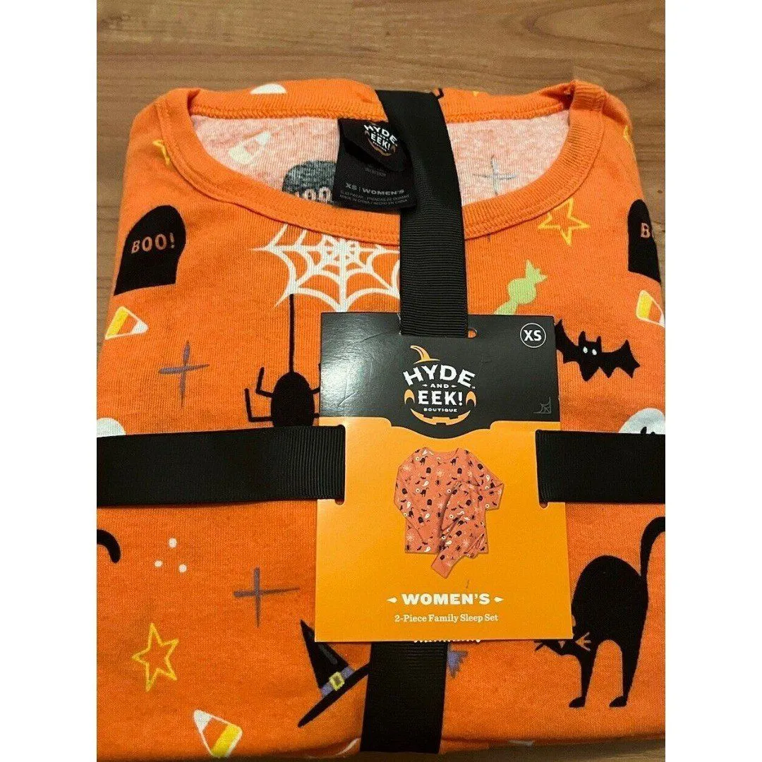 Hyde And EEK Women's 2 Piece Family Sleep Set Pajamas Size XS Orange - Image 3
