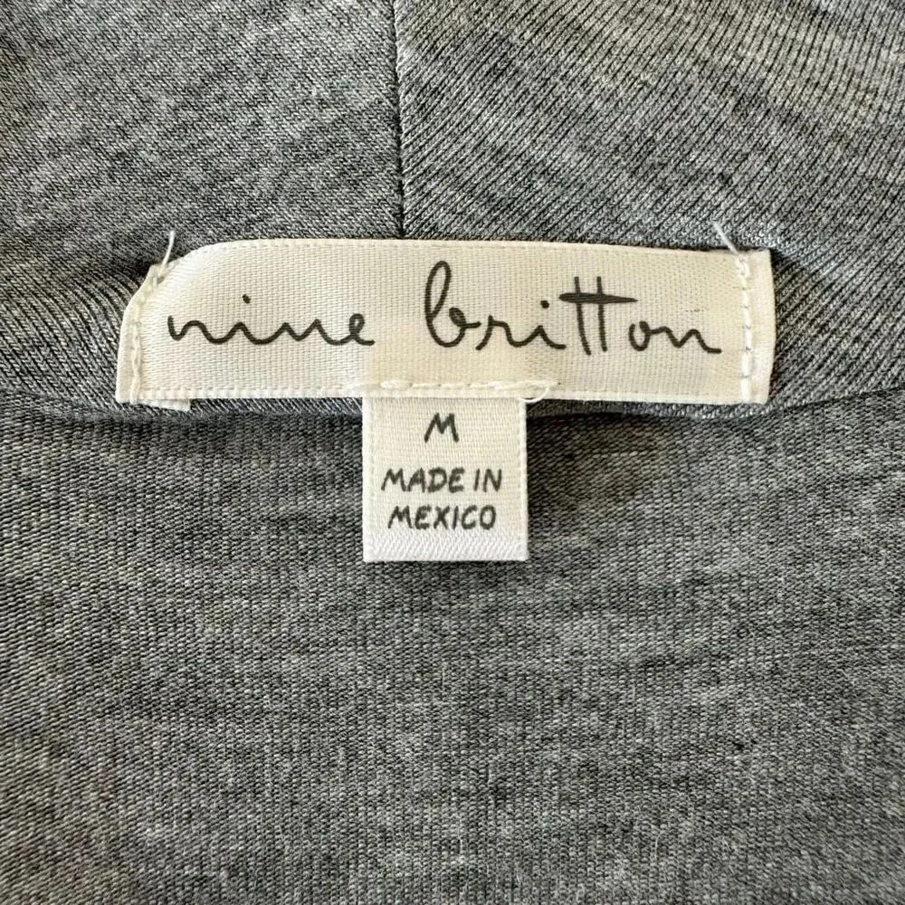 Nine Britton Solid Gray Wrap Front Crossover Front Knit Sleeveless SZ M # 1895 - Image 7