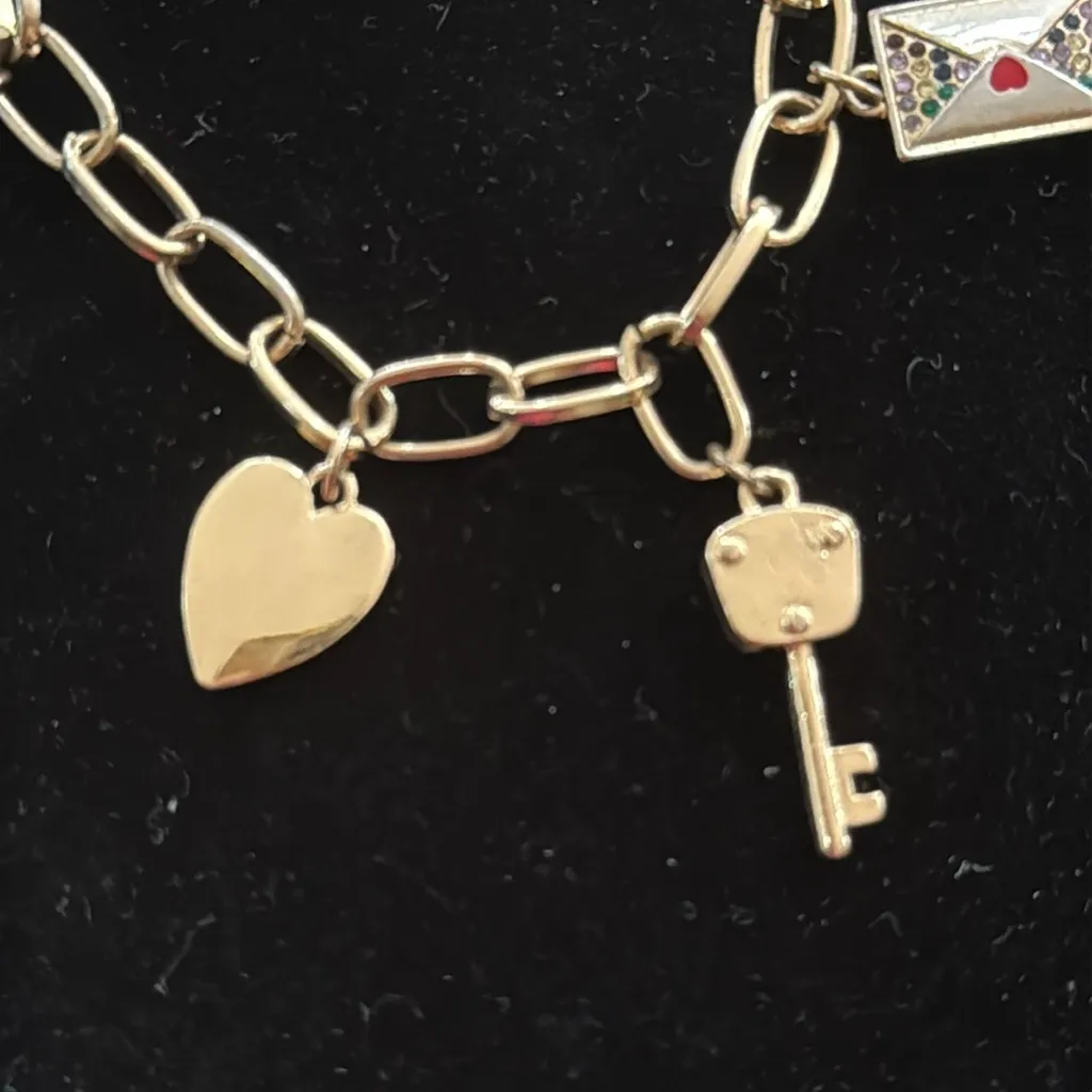 Steve Madden Gold Tone Charm Link Bracelet - Image 5