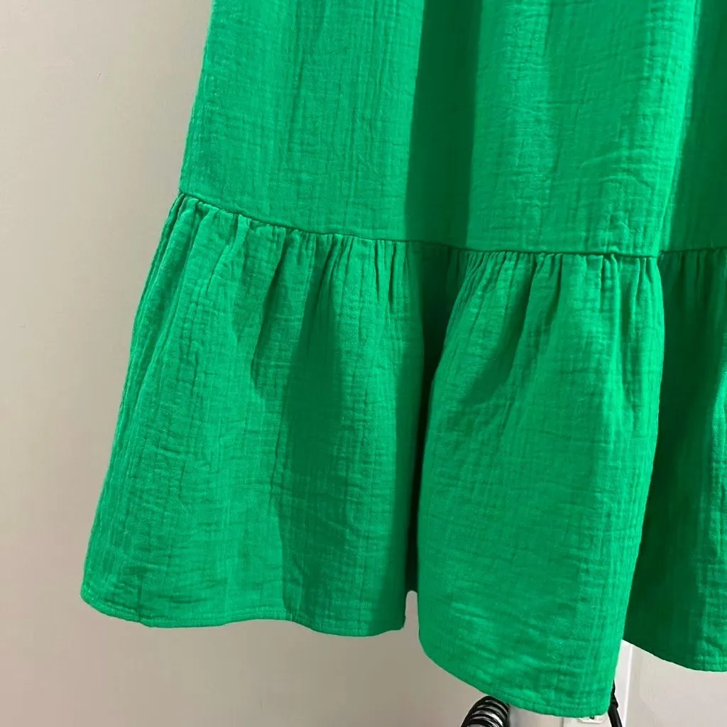 NWOT Boden Ada Double Cloth Cotton Green Midi Dress Size 16 - Image 4