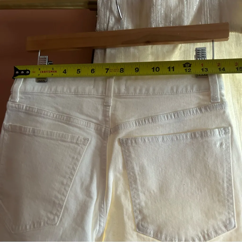 Madewell The Petite '90s‎ Straight Jean High Rise Tile White NWT Size 26P - Image 8
