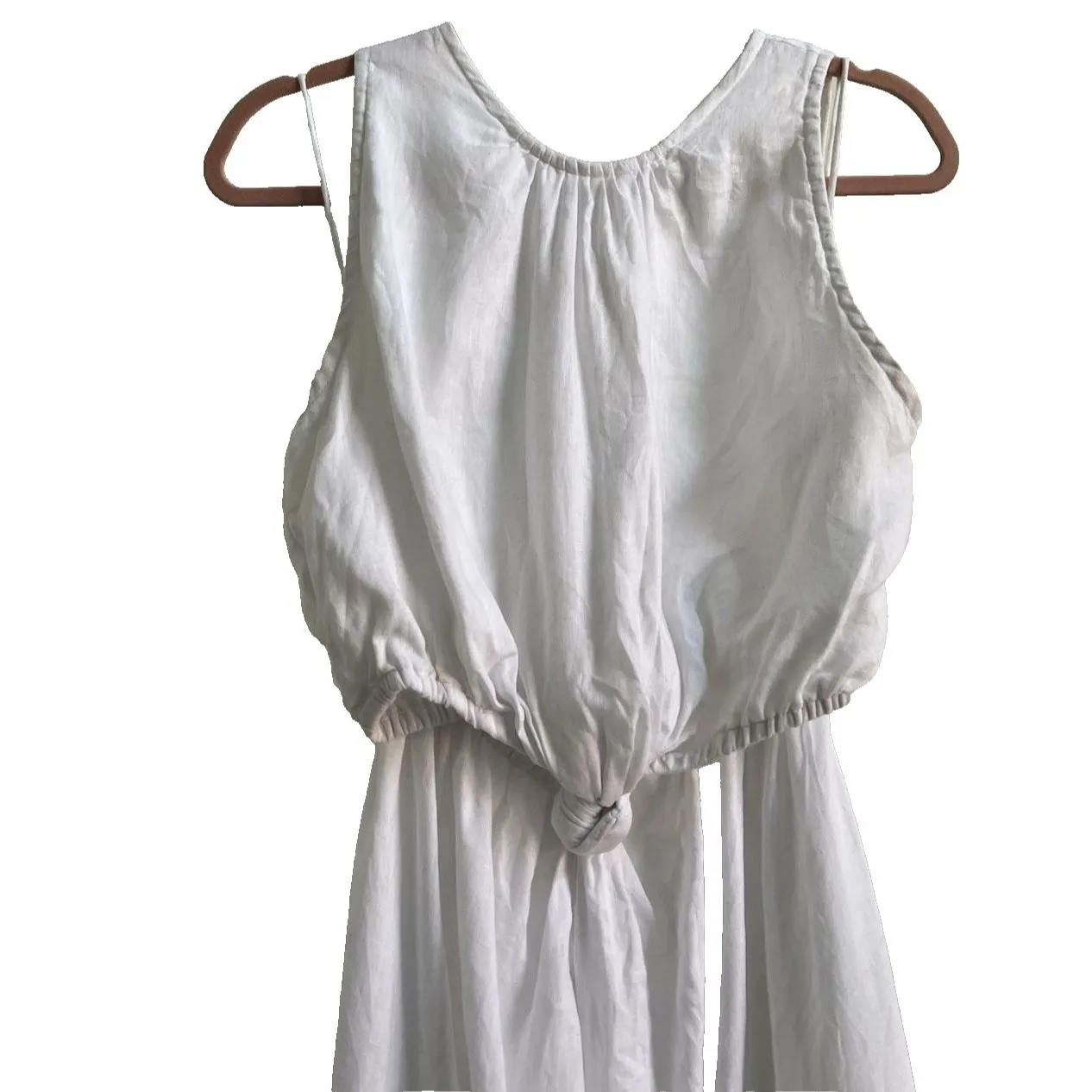 Faithfull The Brand Zeta Cutout Sleeveless Linen Maxi Dress White M - Image 10