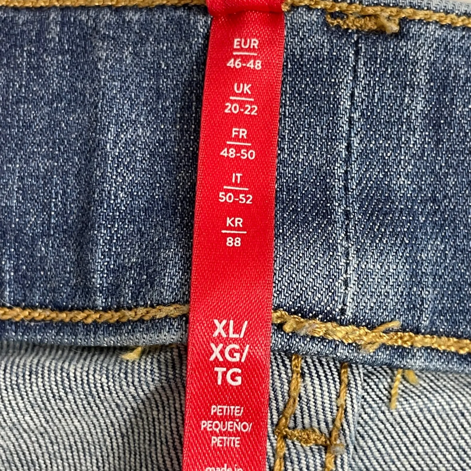 SPANX Petite Denim Jeans Ankle Straight Leg Medium Blue XLP Pull On - Image 5