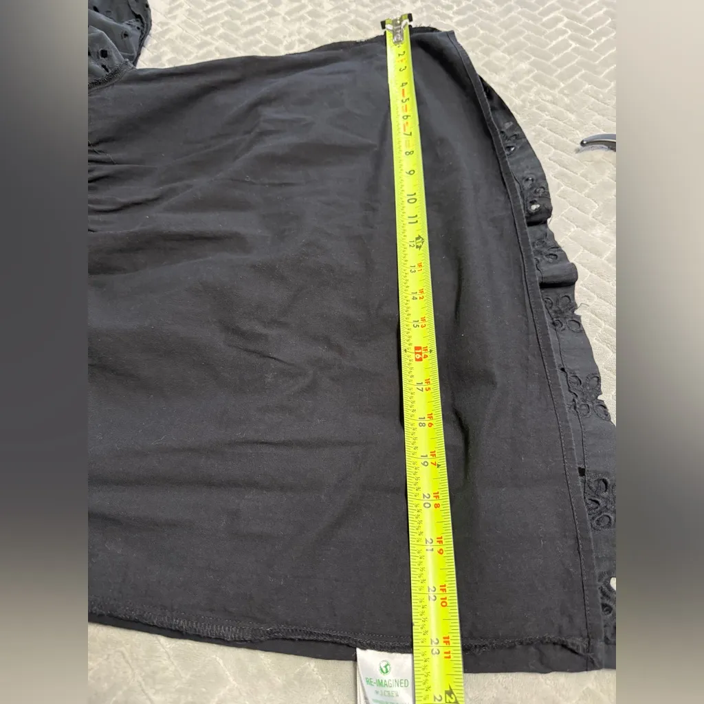 J.CREW women's Black Eyelet tops size S - Image 9