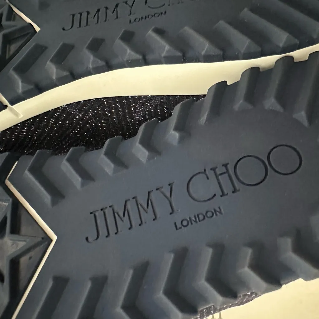 NIB Jimmy Choo Navy Knit Slip On Sneakers‎ Shoes 35 - Image 6