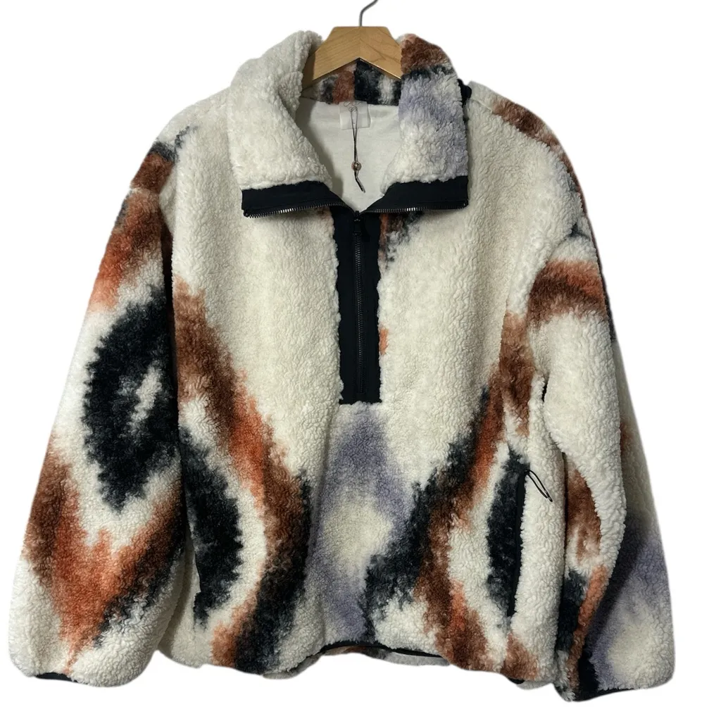 CALIA Oversized Pierced Half Zip Frozen Frontier White Size L - Image 2